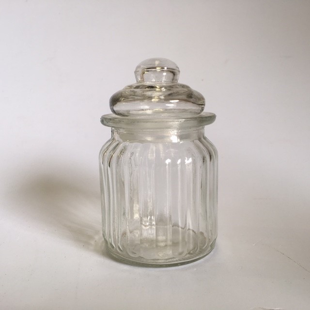 LOLLY JAR, Small Ribbed Glass